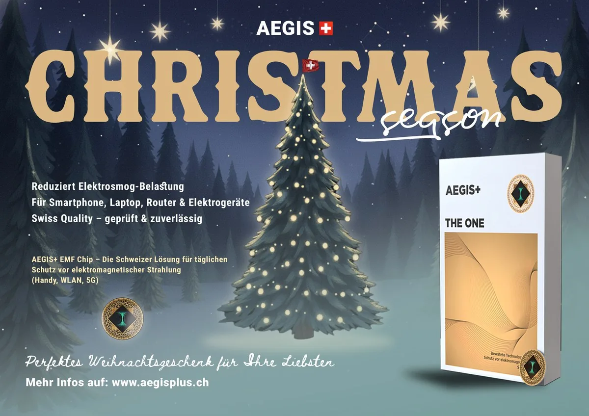 Aegis+ Christmas season campaign poster with tree and gift box