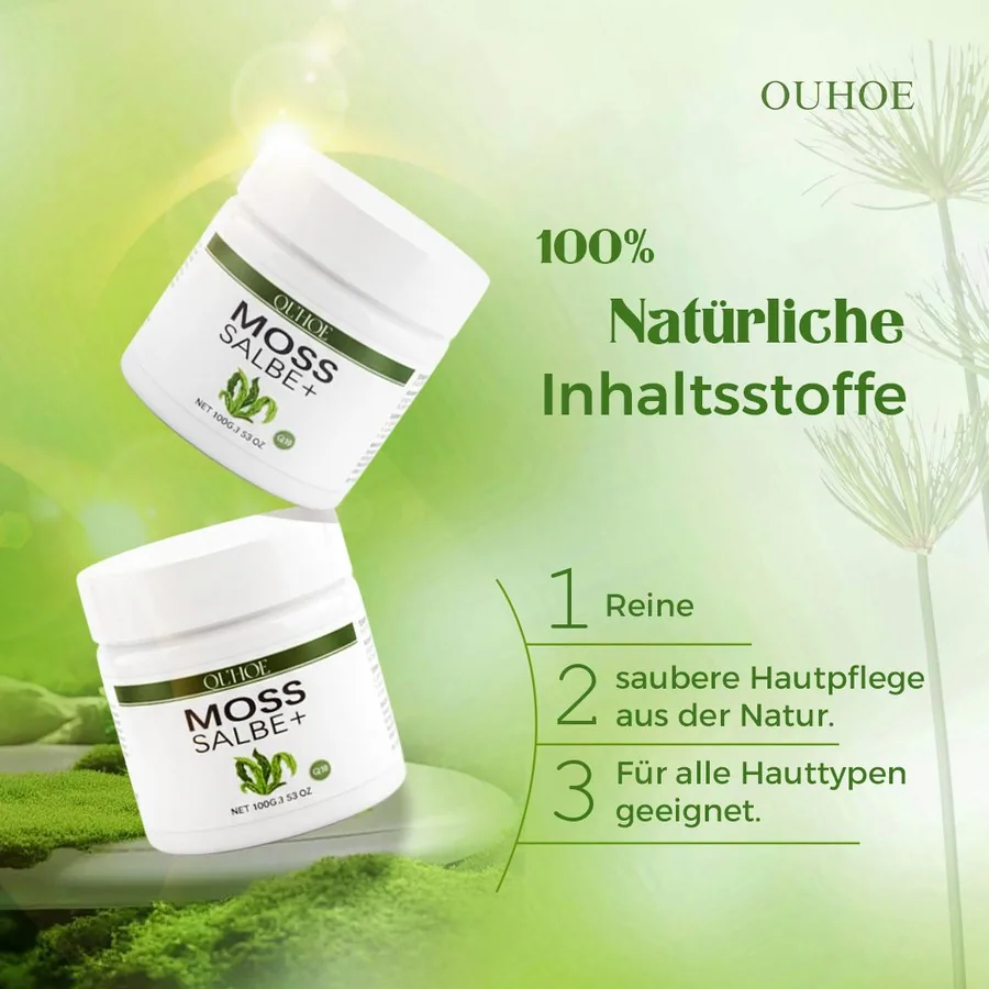 Ouhoe Cosmetic ad, 100% Natürliche Inhaltsstoffe, two product jars